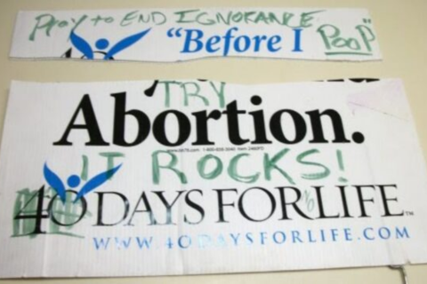 Abortion Advocates Attacking Pro-Life Displays